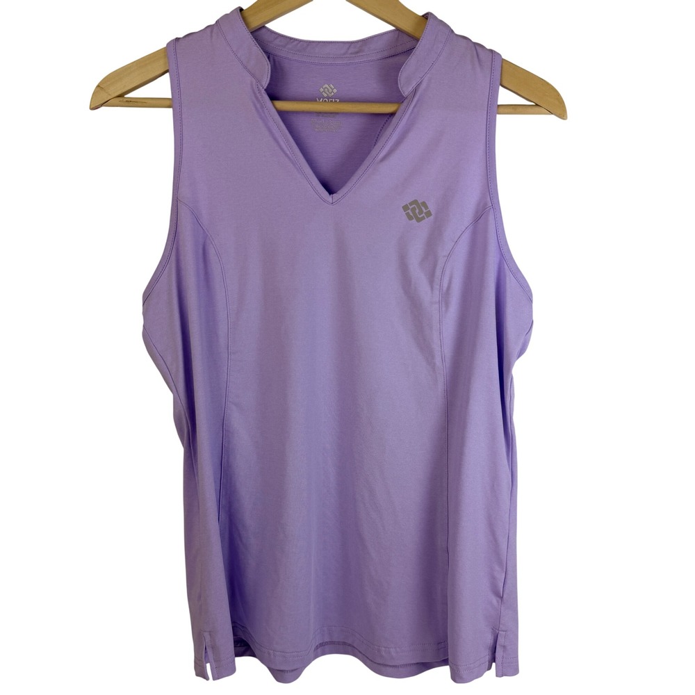 MoFiz Athletic Tank Top Womens Medium Purple Excellent V-Neck Racerback Golf